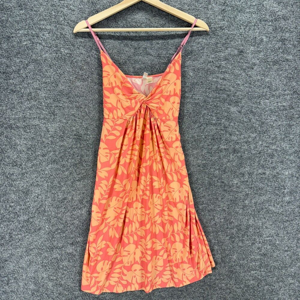 Ambrielle Dress Women S Small Orange Floral Sheath Midi V-Neck Sleeveless Casual